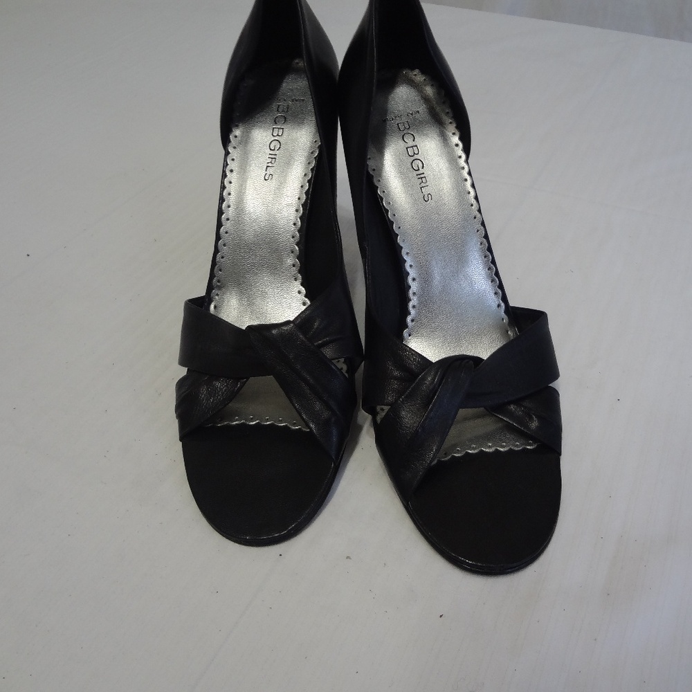 Faux Leather Open Toe BCBGirls heels